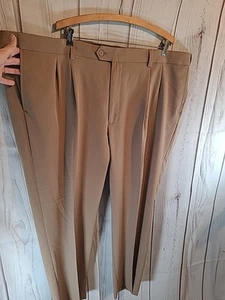 Pantalones de vestir GS de ajuste perfecto para hombre talla 50x30 color tostado oscuro o camel - Imagen 1 de 4