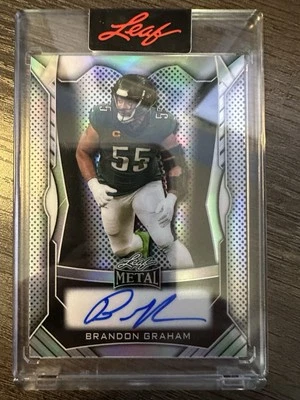 2025 Leaf Metal Philadelphia Eagles Brandon Graham On Card Auto - SP Silver 7/55 - Image 1 of 2
