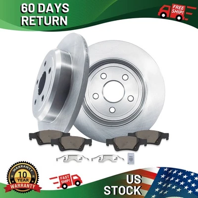 Rear Brake Disc Rotors & Ceramic Pads Kit for Jeep Grand Cherokee 2011-2020 Foto 1 de 4