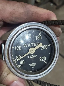 Vintage Stewart Warner WINGS Water Temperature Gauge HOTROD RATROD SCTA TROG - Picture 1 of 9