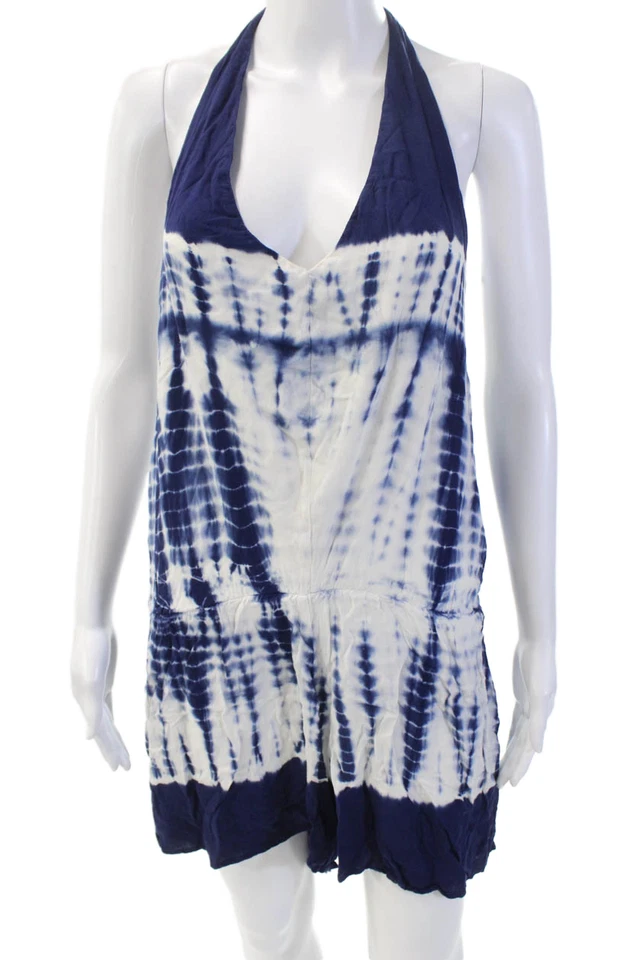 Mameluco halter sin mangas azul talla S Young Fabulous & Broke para mujer tie-dye Foto 1 de 4