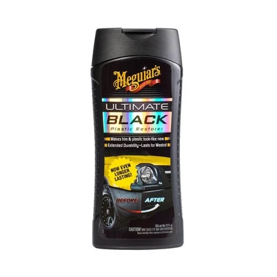 Restaurador de plástico negro Meguiar’s Ultimate, blanco, líquido – restaura el brillo del coche, 1 Foto 1 de 4