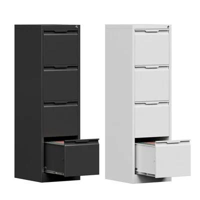 Archivador de metal con 4 cajones con cerradura archivador vertical de metal para oficina hogar Foto 1 de 4