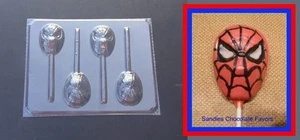 SPIDERMAN FACE Chocolate Candy Soap Clay Lollipop Mold RARE - Picture 1 of 1