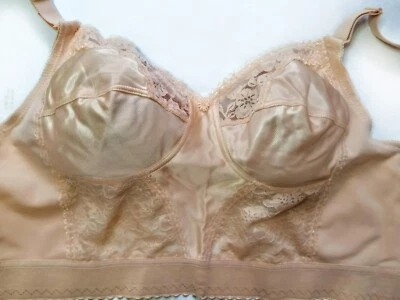 Sujetador Bustier Longline Vintage Talla Grande 42A/95A con Encaje Color Nude Nuevo Foto 1 de 4