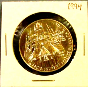 1994 Czech Rep 200 Korun Silver BU Coin St Vitus Cathedral Prague Czechoslovakia - Picture 1 of 2