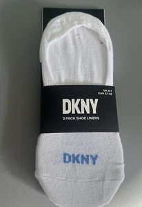 DKNY ladies cushioned 3 pack shoe liners white size 4-7 EU 37-40 BNWT RRP £20 - Picture 1 of 6