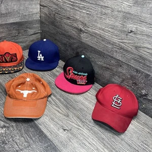 Lot of 5 Hats Dodgers Cavs Spurs Cardinal’s Longhorns Fitted SnapBack FREE SHIP - Picture 1 of 12