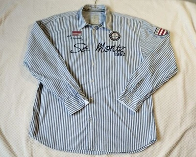 Tom Tailor XXL Men's Shirt – St. Moritz 1962 – Blue/White Stripes – Classic Styl - Image 1 of 4