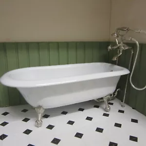 Baño con tapa enrollada victoriana de hierro fundido escala 1:12 blanco READYMADE - Imagen 1 de 2