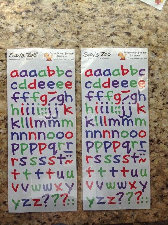 Suzy's Zoo - 2 Scrapbook Border Stickers: letters - Image 1 of 1