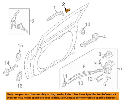 KIA OEM 14-18 Forte Koup, Forte, Forte5 ferragens de trava de porta traseira 82652A7030 - Imagem 1 de 2