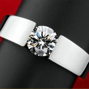 Men Women Silver Gift Stainless Steel Ring Band Gold Wedding Engagement Gold USA - Picture 1 of 4