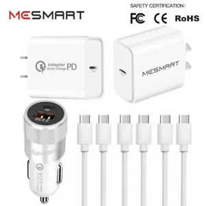 For Apple iPhone 15 Pro Max Plus USB C Fast PD Power Wall Car Charger Cable Cord - Picture 1 of 38