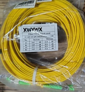30m Fiber Optic Cable Yellow Patch Cord FC/APC-ST/APC-SM-DX 3.0 NEW - Picture 1 of 5