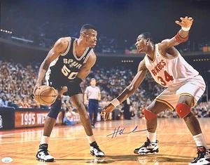 Hakeem Olajuwon Signed Autographed 16x20 Photo JSA Authen Houston Rockets #6 - Picture 1 of 1