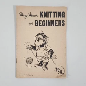 Vintage Mary Maxim KNITTING FOR BEGINNERS 23 Page Instruction Booklet - Bild 1 von 9