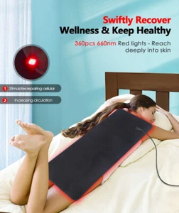LED Full Body Mat Device Back Muscle Pain Relief Red Light Therapy Pad Infrared - Picture 1 of 10
