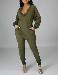 Women's Comfy Jumpsuit (Olive) - Picture 1 of 3