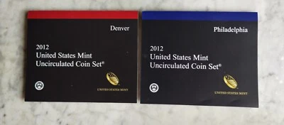 2012 United States Mint Uncirculated Coin Set, Philadelphia & Denver, 28 coins - Image 1 of 4