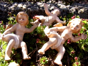 7-TEILIGES SET PUTTENENGEL ENGEL ZUM ANHÄNGEN HANDBEMALT MAROLIN - Bild 1 von 6