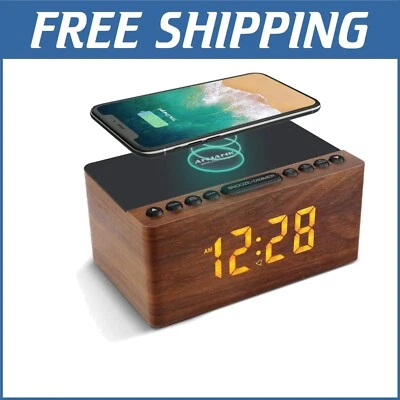 Elegante Reloj Despertador Digital con Radio FM, Temporizador de Reposo y Brillo Ajustable Foto 1 de 4