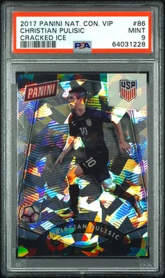 PSA 9 Christian Pulisic 2017 Panini National #86 Cracked Ice Rookie Card - Image 1 of 3
