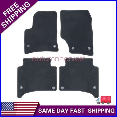New For 2003-10 Porsche Cayenne Front & Rear Velour Floor Mats Carpet Black 4PCS - Image 1 of 4