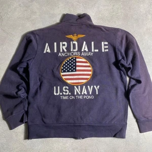 Avirex Blue Trip Airdale US Navy Full Zip Jacket Slightly Faded - Picture 1 of 9