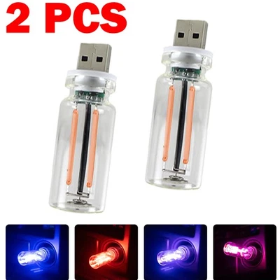2Pcs USB Car LED Lighting Retro Auto Mood Lamp Night Lamps USB Touch Night Light - Image 1 of 4