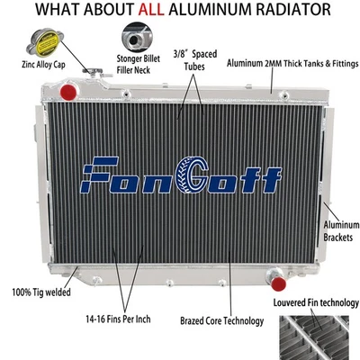 Aluminum Radiator 4ROW Fits 1993-97 Toyota Land Cruiser 1996-97 Lexus LX450 4.5L Foto 1 de 4