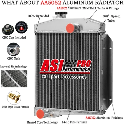 ASI 3 Rows Aluminum Radiator For International Harvester Scout 2.5L 3.2L 61-1971 - Image 1 of 4