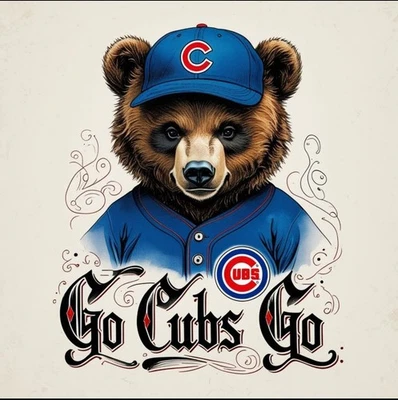 CHICAGO CUBS X GO CUBS GO X VYNIL DIE-CUT HIGH-GLOSS STICKER X 2.5 X 2.5 - Image 1 of 2