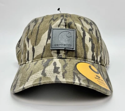 Carhartt Canvas Camo Cap Mossy Oak Adjustable Strapback Hat AH5522-M OS  - Image 1 of 4