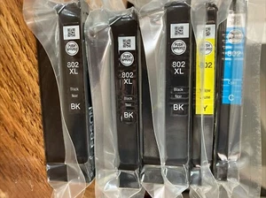 Epson Genuine ink 802XL Black 802 Cyan Yellow Durabrite Ultra NEW SEALED - Picture 1 of 2