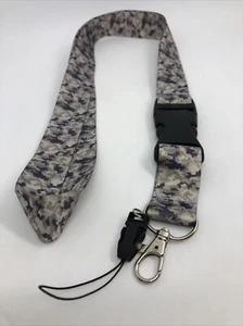 NEW Camouflage I.D. Retainer Lanyard 22” removable Lobster Claw Clip phone loop - Picture 1 of 6
