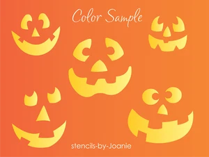 Joanie Stencil Trick Treat Halloween Pumpkin Jack Faces Craft DIY Fall Art Signs - Imagen 1 de 9