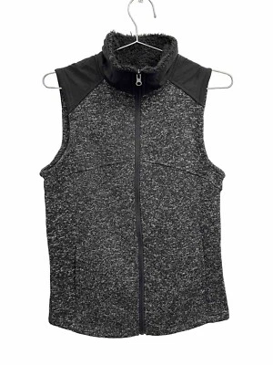 Chaleco Forrado Sherpa Glory Desteñido Para Mujer Pequeño Cremallera Completa Cuello Simulado Piedra Gris Foto 1 de 4