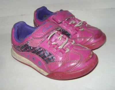 Clarks Niñas Pequeñas Zapatos Tenis Talla 7 F M CUERO ROSA CÓMODO Y LINDO Foto 1 de 4