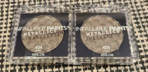2x L'Oreal Paris Infallible Paints Eyeshadow Metallics - 404 Caged - Picture 1 of 1