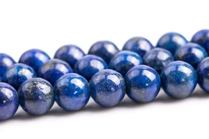 Pepita redonda de piedras preciosas de lapislázuli azul profundo de 4-5 mm grado AAA cuentas sueltas - Imagen 1 de 4