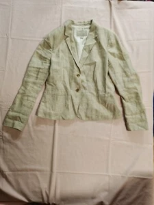 Banana Republic Women's Classic 100% Linen Cream Blazer Jacket 14 - Picture 1 of 6