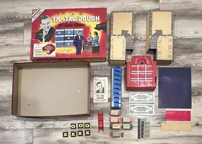 TIC-TAC-DOUGH Board Game 1957 Transogram w/Box Vintage 1ST EDITION - INCOMPLETE - Image 1 of 4