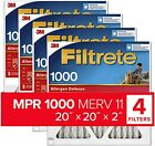 Filtrete 20x20x2 AC Furnace Air Filter MPR 100 Micro Allergen Defense 4 Pack