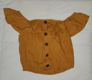 mujer forever 21 naranja crop top talla pequeña gorra hombro poliéster - Imagen 1 de 4