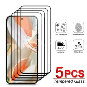 5pcs Screen Protector For Google Pixel 2 3 4 5 6 7 8 9 Pro 8A 7A 6A Full Cover - Picture 1 of 9