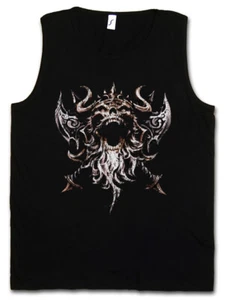 VIKING SKULL V TANK TOP Runes Valhall Valhalla Odin Thor Norse Vikings Boat - Picture 1 of 1