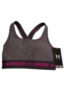 Sujetador deportivo Under Armour para mujer soporte medio espalda cruzada gris extra pequeño. XS - Imagen 1 de 8