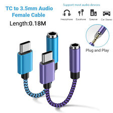 USB C to 3.5mm Headphone Jack Adapter, Type C to Aux Female Audio Dongle Cable 