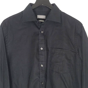 Mens Black Dress Shirt Michael Kors 16.5 34/35 Regular Fit Button Up Long Sleeve - Picture 1 of 7